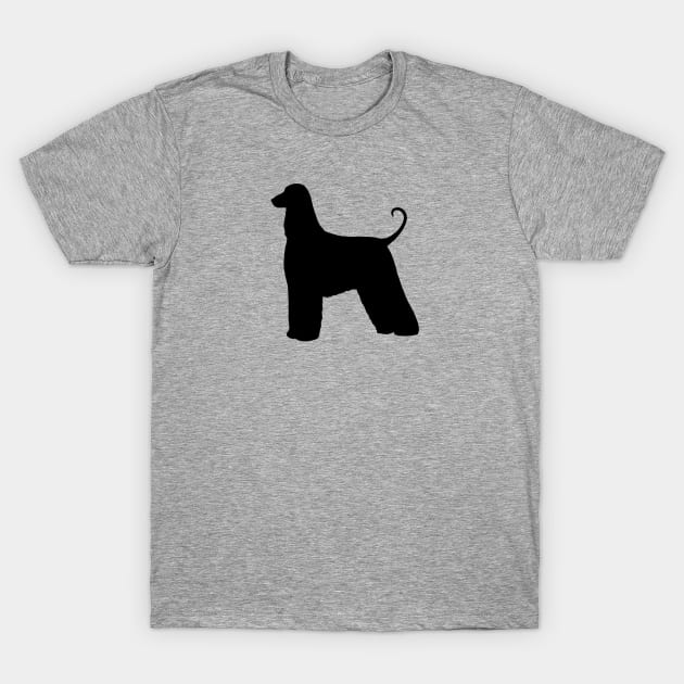 Afghan Hound Dog Breed Silhouette T-Shirt by Coffee Squirrel